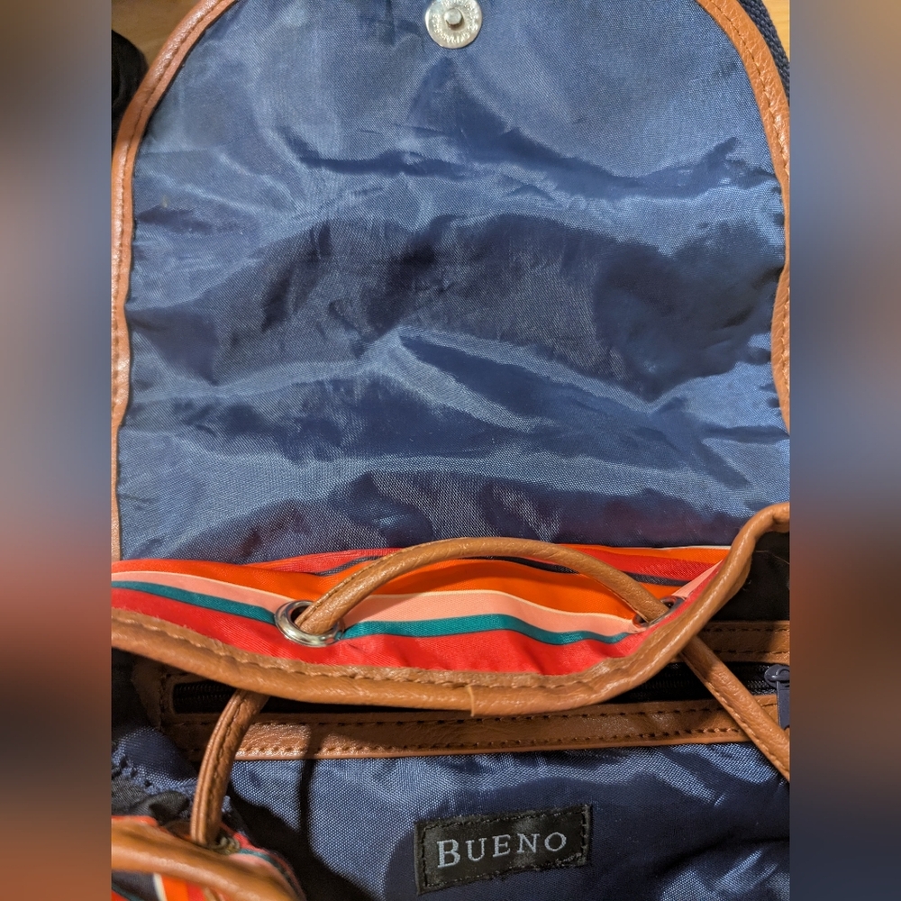 Bueno Multicolored Bright Striped Drawstring Backpack - Picture 4 of 8